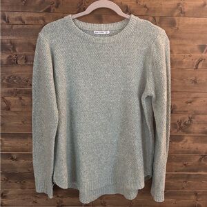 Pink Clover Women's Textured Light Green Crew Neck Sweater